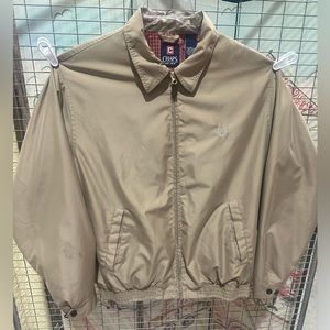 Vintage Chaps Jacket‎ Tan Lightweight Bomber Coat medium Soft Casual Windbreaker